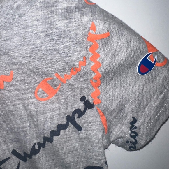 Champion Baby Boy 6-9 Months Logo T-Shirt Light Gray - Picture 3 of 4
